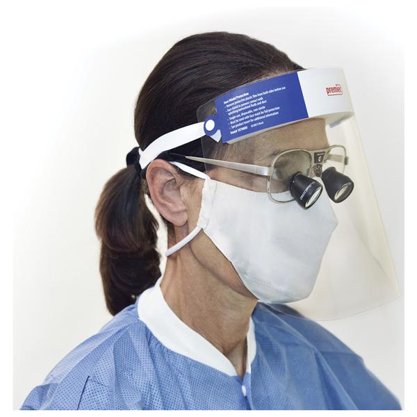 Face Shield Full Shield Anti-Fog , Foam Padding, Elastic Bands, Disposable, Non-sterile by Premier Dental Products  ID 1070000-PK20